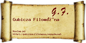 Gubicza Filoména névjegykártya